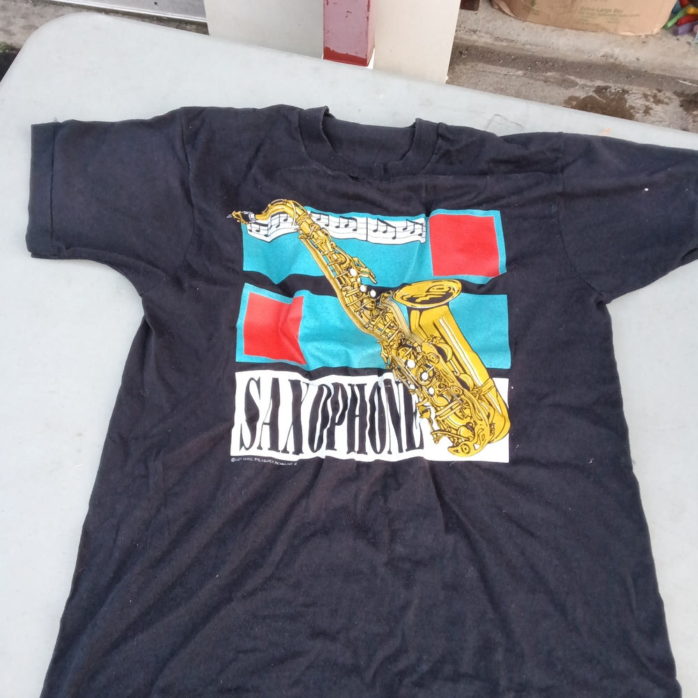 1970s 80s Saxophone Graphic Single Stitch T-Shirt Great Shape